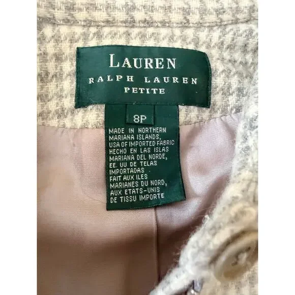 Lauren Ralph Lauren 100% Wool Houndstooth Blazer Jacket 8P NWT Vintage Classic - Picture 2 of 9